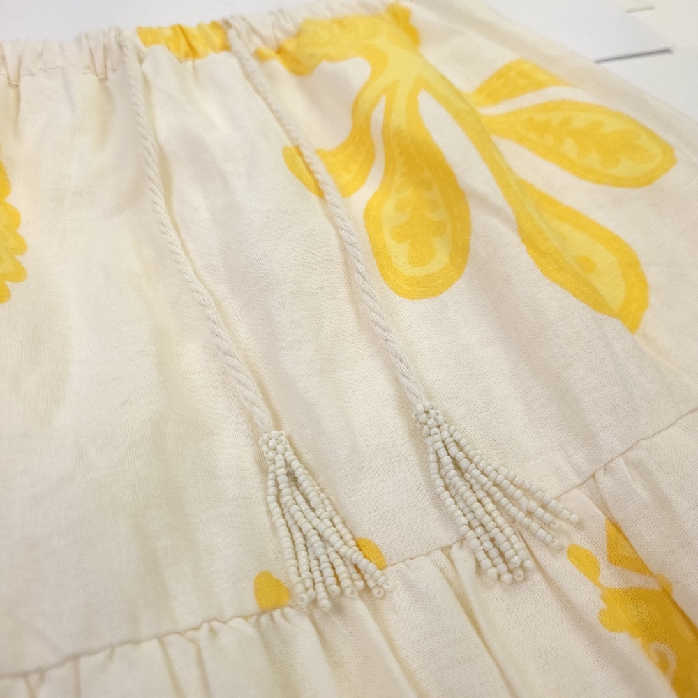 Carshmere & Cupcakes Yellow Cream Floral Tiered Skirt - Size M - Picture 13 of 13